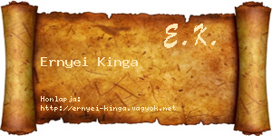 Ernyei Kinga névjegykártya