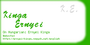 kinga ernyei business card